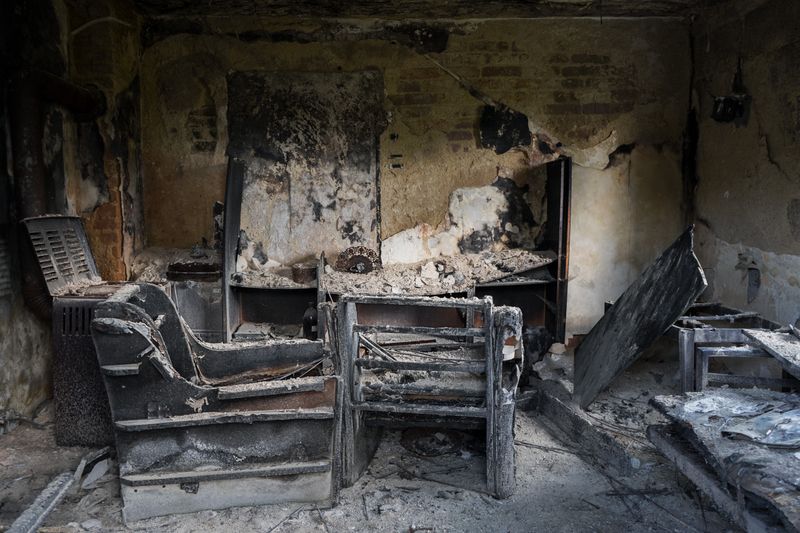 burnt living room